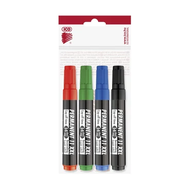 Alkoholos marker készlet, 3mm, kerek hegyű Ico 11XXL, 4 klf.szín