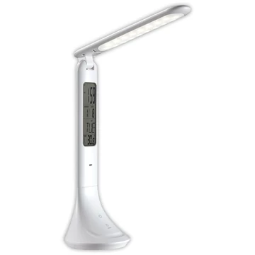 Asztali LED lámpa, kijelzővel, 5W, 4000K, AVIDE, fehér