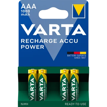 Elem tölthető akku AAA mikro 1000 mAH Power 4 db/csomag, Varta