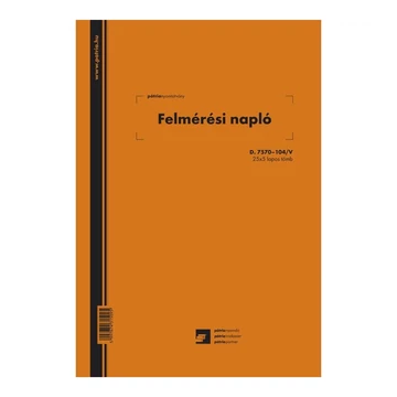 Felmérési napló A4, 20x5lap