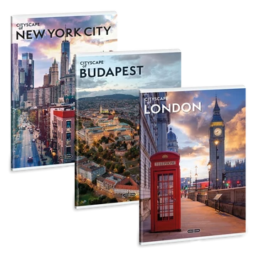 Füzet iskolai A4, 40lap, kockás Ars Una CITYSCAPE 10db/csomag
