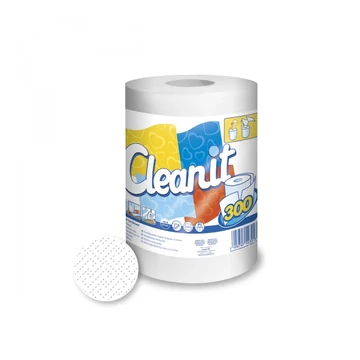 Háztartási papírtörlő 2 rétegű tekercses átmérő: 17,5 cm 300 lap/tekercs 6 tek/karton Cleanit 300 Lucart_852347I fehér