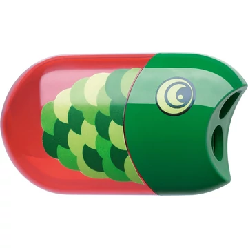 Hegyező dupla tartályos radírral Faber-Castell hal mintás 