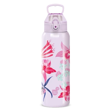 Műanyag duplafalú fémkulacs 700ml Ars Una Beach Flowers-purple