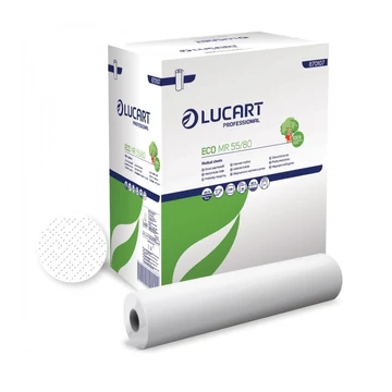 Orvosi papírlepedő 2 rétegű tekercses átmérő: 15 cm 228 lap/tekercs 80 m 6 tekercs/karton EcoMR55/80 Lucart_870107 fehér