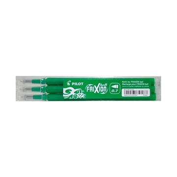 Rollertoll betét golyóméret 0,7mm, 3 db/csom Pilot Frixion Ball/Clicker, írásszín zöld