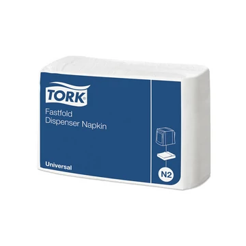 Szalvéta adagolóba 1 rétegű hajtogatott 11,5 x 8,3 cm 300 lap/csomag Universal Fastfold N2 Tork_10933 fehér