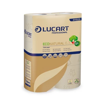 Toalettpapír 3 rétegű kistekercses átmérő: 11 cm 250 lap/tekercs 6 tekercs/csomag EcoNatural 6.3 Lucart_ 811929D barna