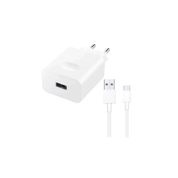 Töltő hálózati HUAWEI CP404B USB aljzat (22.5W, PD gyorstöltő + Type-C kábel) fehér
