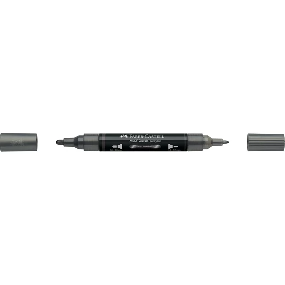 Akril marker kétvégű MULTIMARK 297 Faber-Castell metál acélszürke