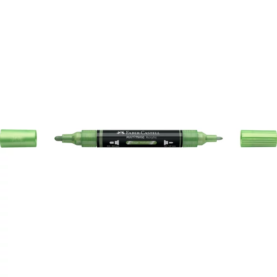 Akril marker kétvégű MULTIMARK 298 Faber-Castell metál zsályazöld