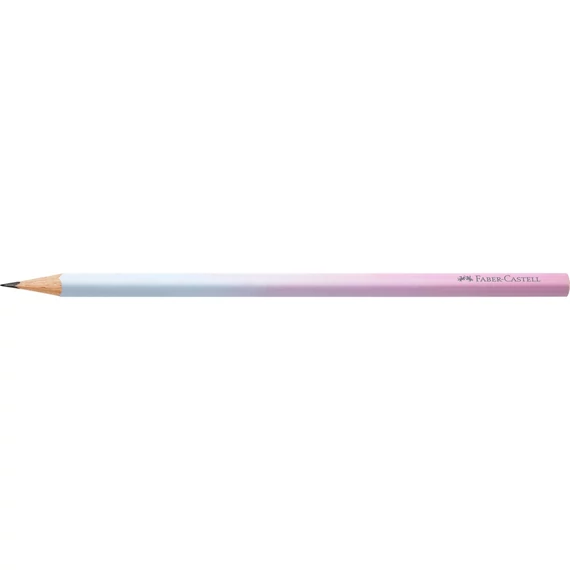 Grafitceruza B, háromszögletű színátmenetes Faber-Castell égkék-rózsa test