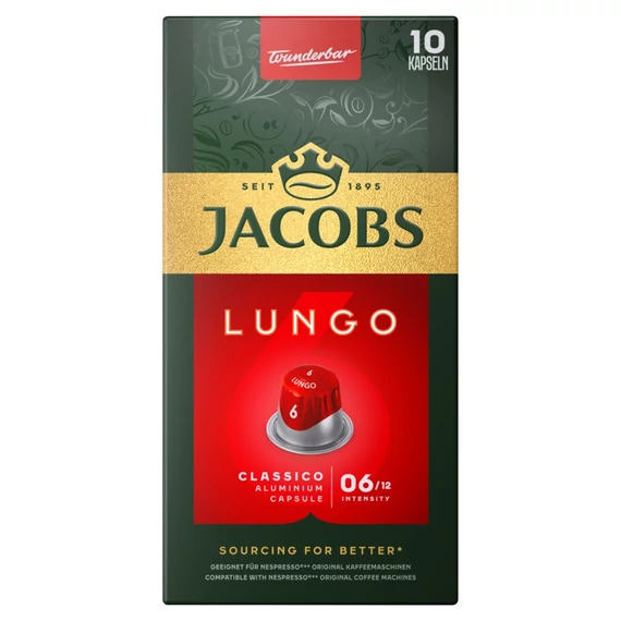 Kávékapszula, Nespresso kompatibilis Jacobs Lungo 6 Classico 10db kapszula
