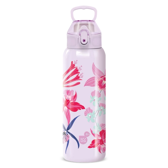 Műanyag duplafalú fémkulacs 700ml Ars Una Beach Flowers-purple
