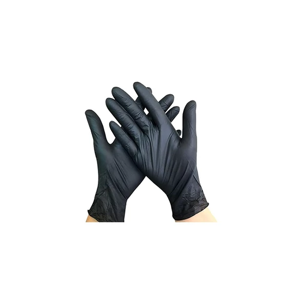Gumikesztyű nitril púdermentes L 100 db/doboz, GMT Super Gloves fekete