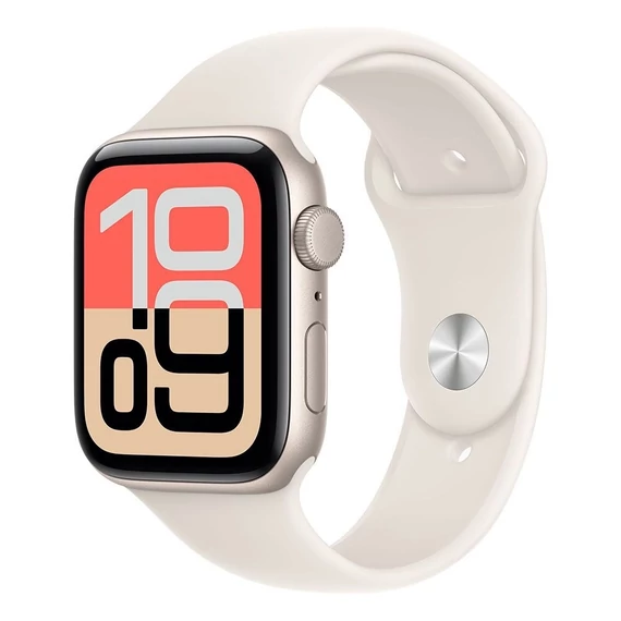 Okosóra Apple Watch SE 3 GPS 44mm Starlight Aluminium Case with Starlight Sport Band - M/L