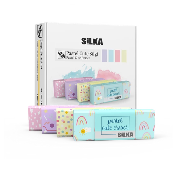 Radír, cuki, pasztell, 20 db/display Silka