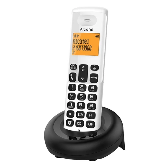 Telefonkészülék ALCATEL E160 (vezeték nélküli, kijelző, DECT) fehér