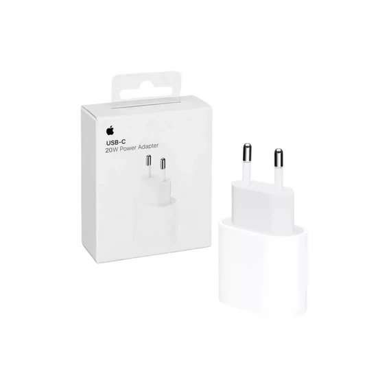 Töltő hálózati APPLE Type-C aljzat (20W, PD gyorstöltő, MU7V2ZM/A utód) fehér