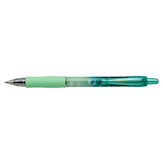 Zseléstoll 0,7mm, nyomógombos Pilot G-2 Bubble zöld test, írásszín kék