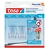 Kép 1/4 - Akasztó öntapadós műanyag, 1 kg teherbírású 2 darab/bliszter Tesa Powerstrips átlátszó