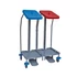 Kép 1/2 - Hulladékgyűjtő kocsi 2 x 70 liter (kék és piros fedél)