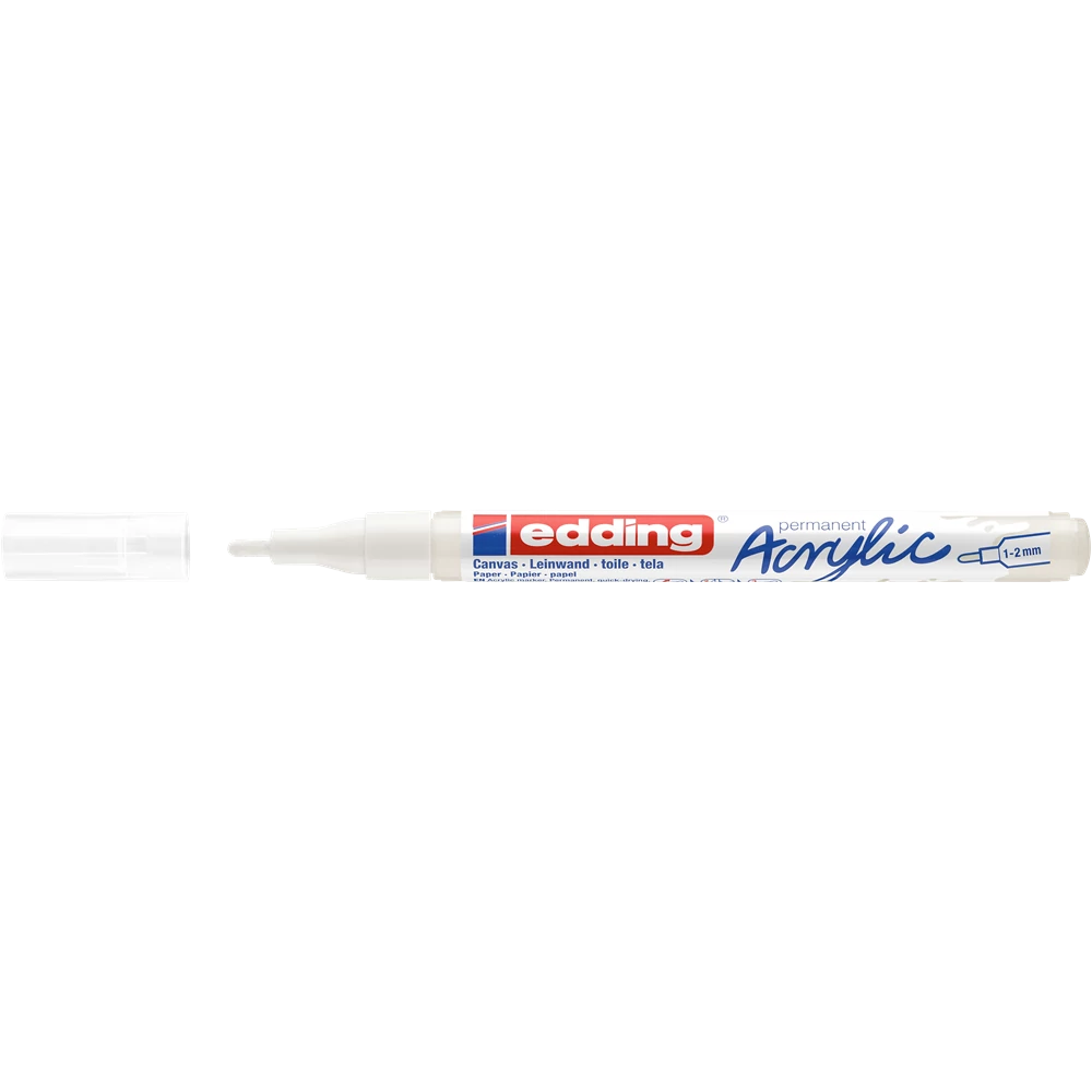 Akril marker 1-2mm, Edding 5300 fehér