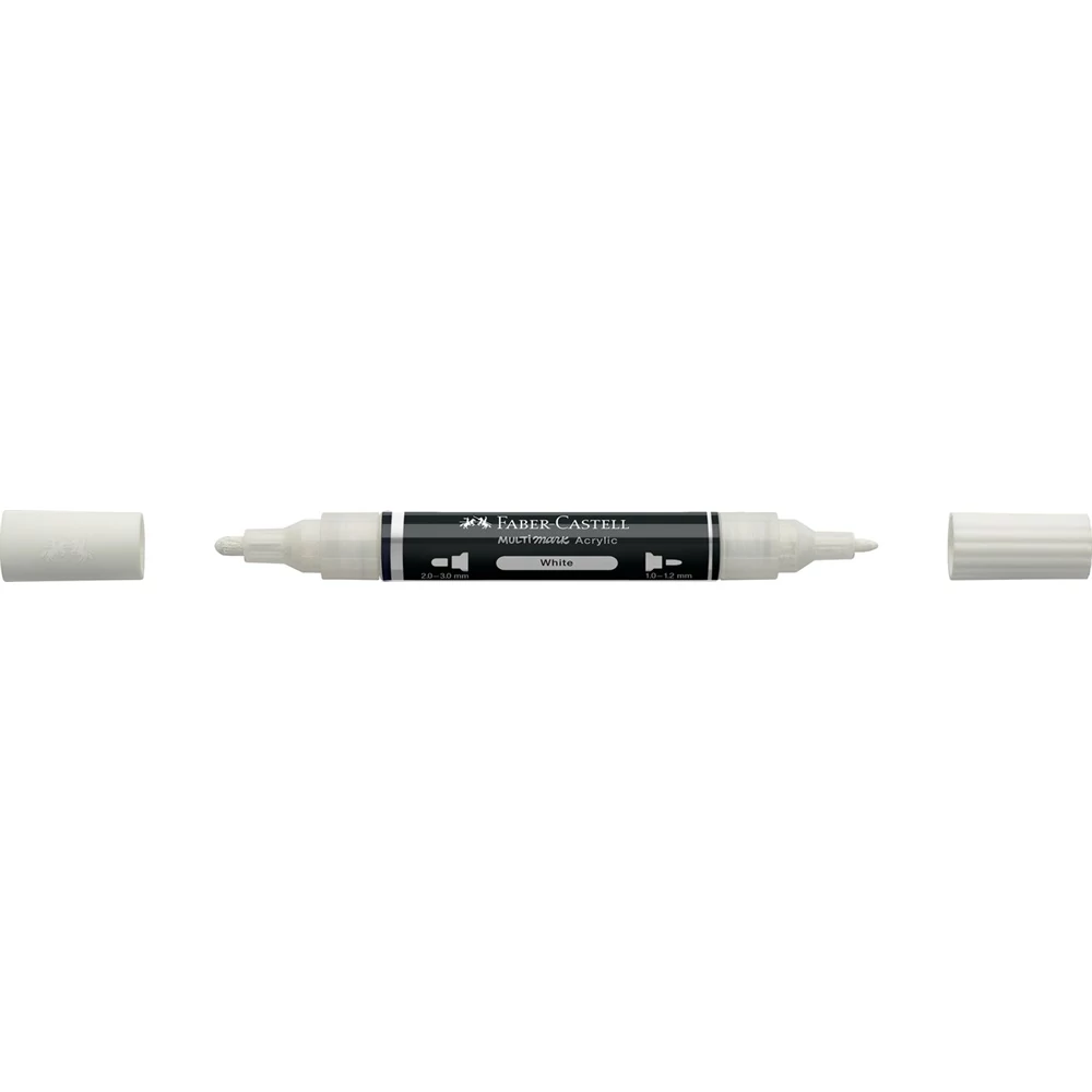 Akril marker kétvégű MULTIMARK 101 Faber-Castell fehér 