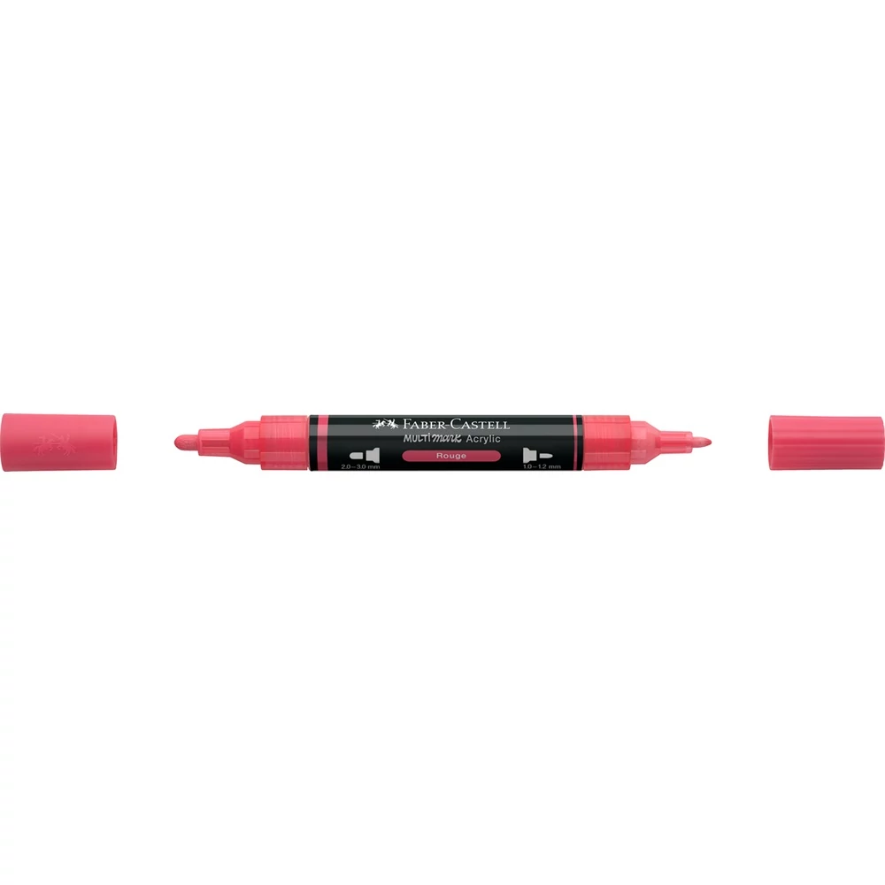 Akril marker kétvégű MULTIMARK 124 Faber-Castell vörös 