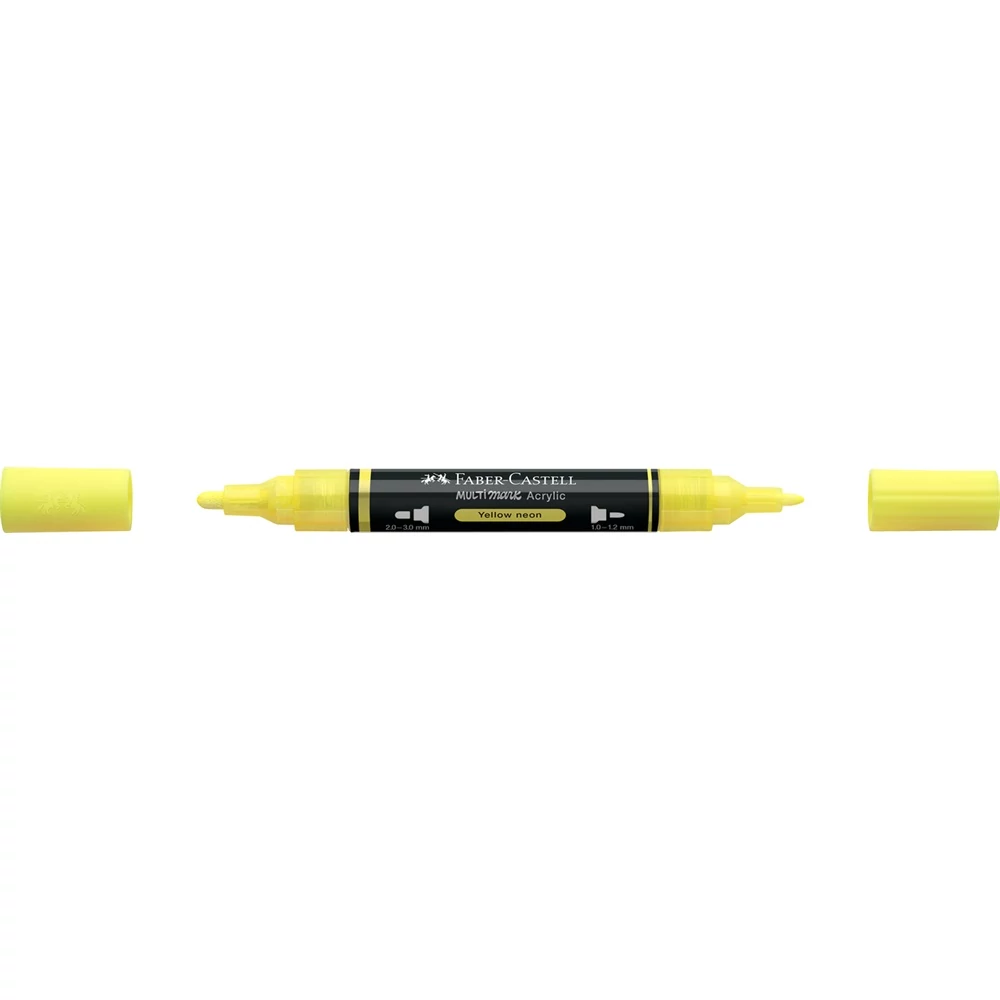 Akril marker kétvégű MULTIMARK 256 Faber-Castell neon sárga