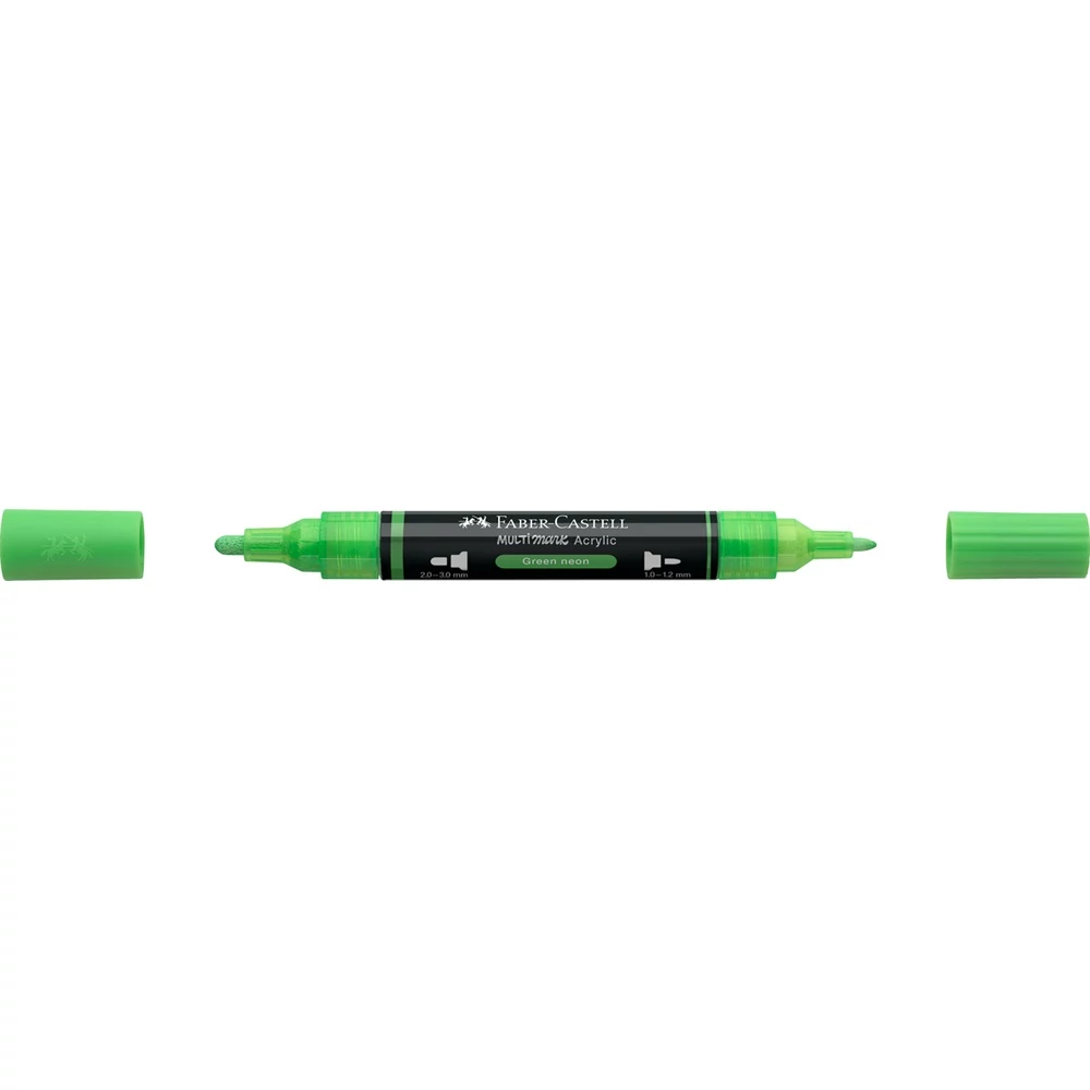 Akril marker kétvégű MULTIMARK 257 Faber-Castell neon zöld