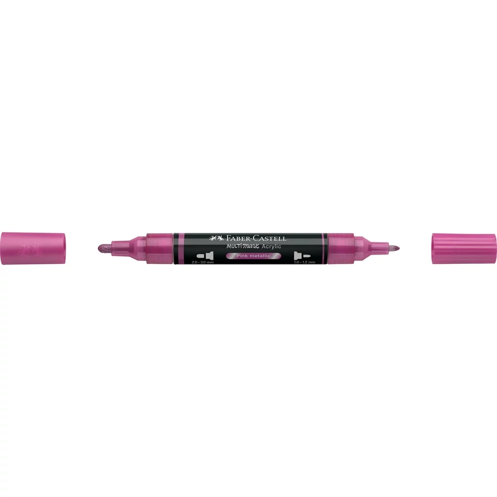 Akril marker kétvégű MULTIMARK 290 Faber-Castell metál rózsaszín