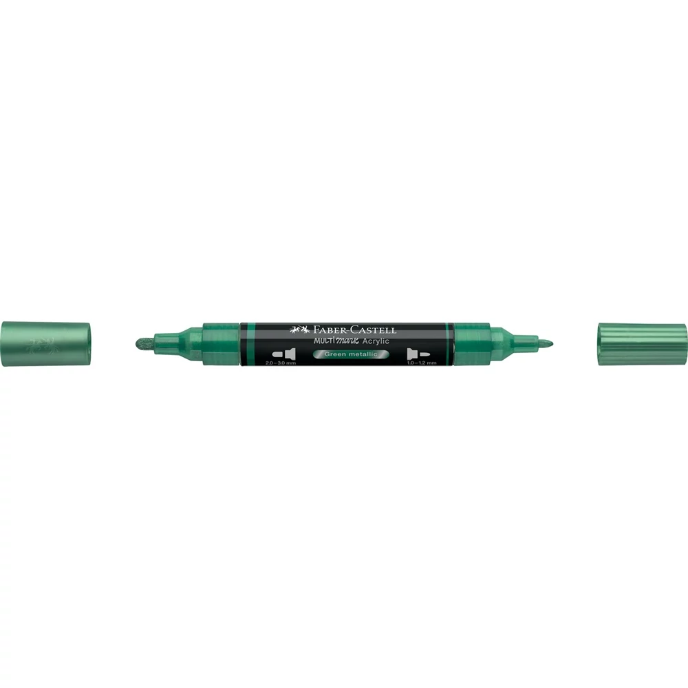 Akril marker kétvégű MULTIMARK 295 Faber-Castell metál zöld