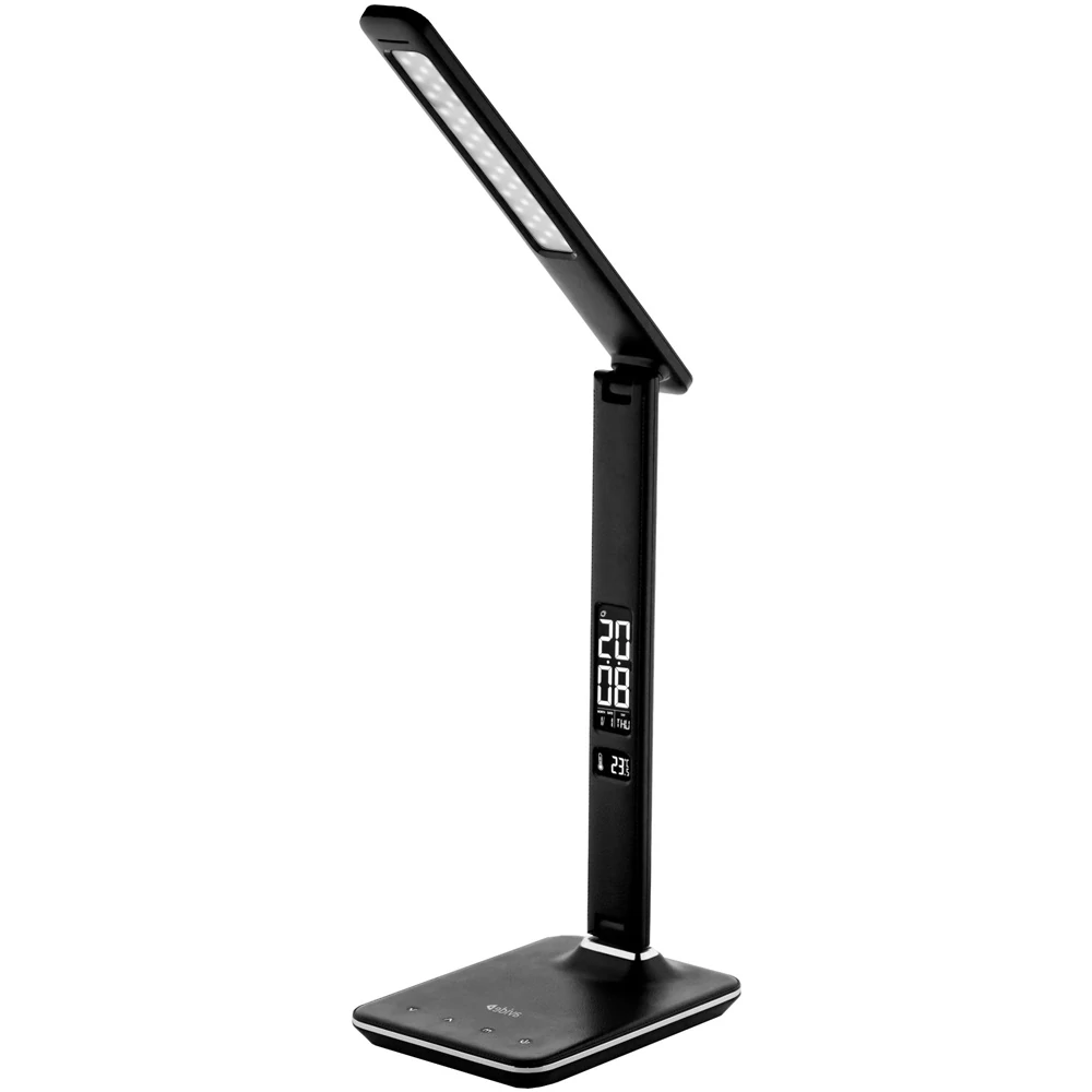 Asztali LED lámpa, Nathan, kijelzős, 6W, 5000K, AVIDE, fekete