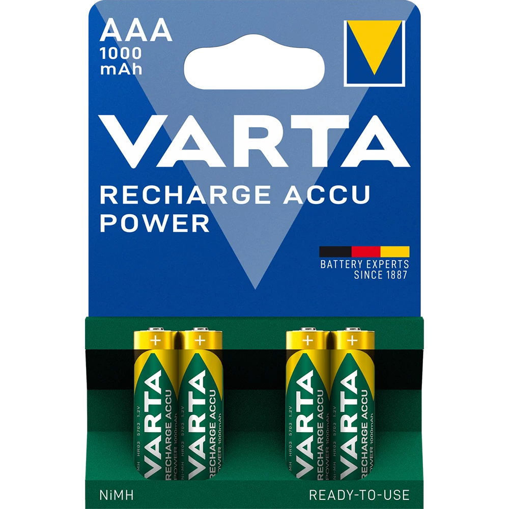 Elem tölthető akku AAA mikro 1000 mAH Power 4 db/csomag, Varta