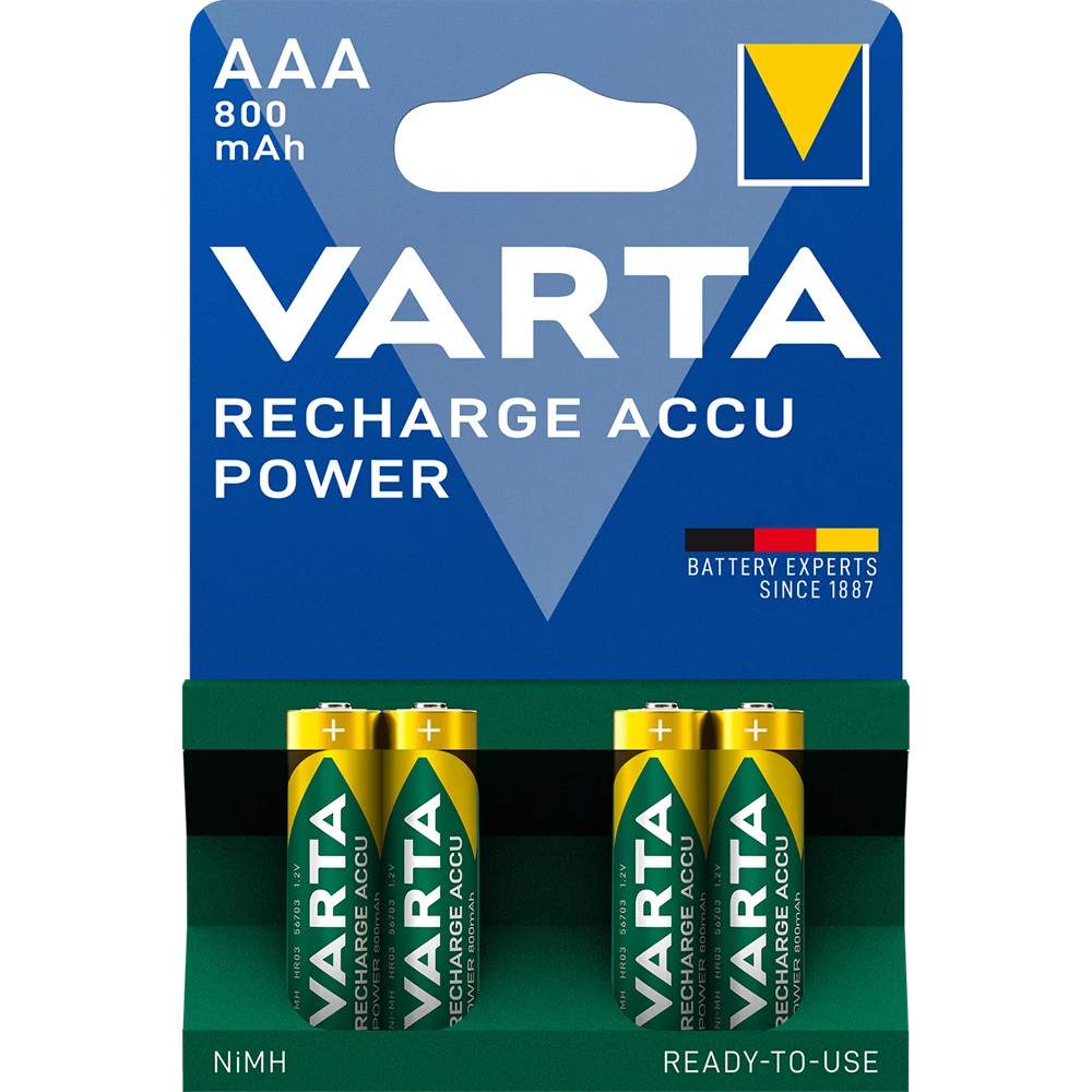Elem tölthető akku AAA mikro 800 mAH Power 4 db/csomag, Varta