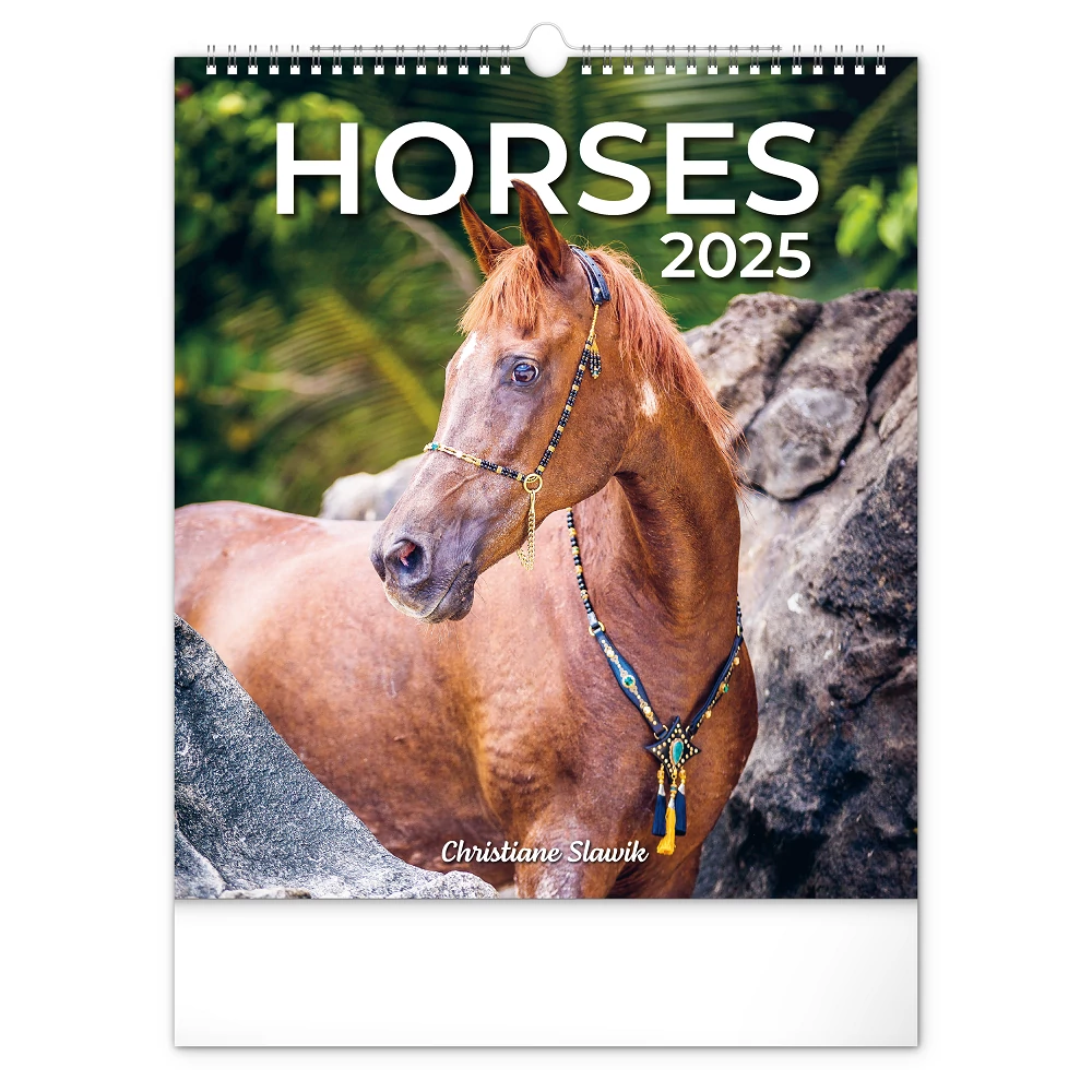 Falinaptár képes  300x340mm Horses Realsystem 2026.