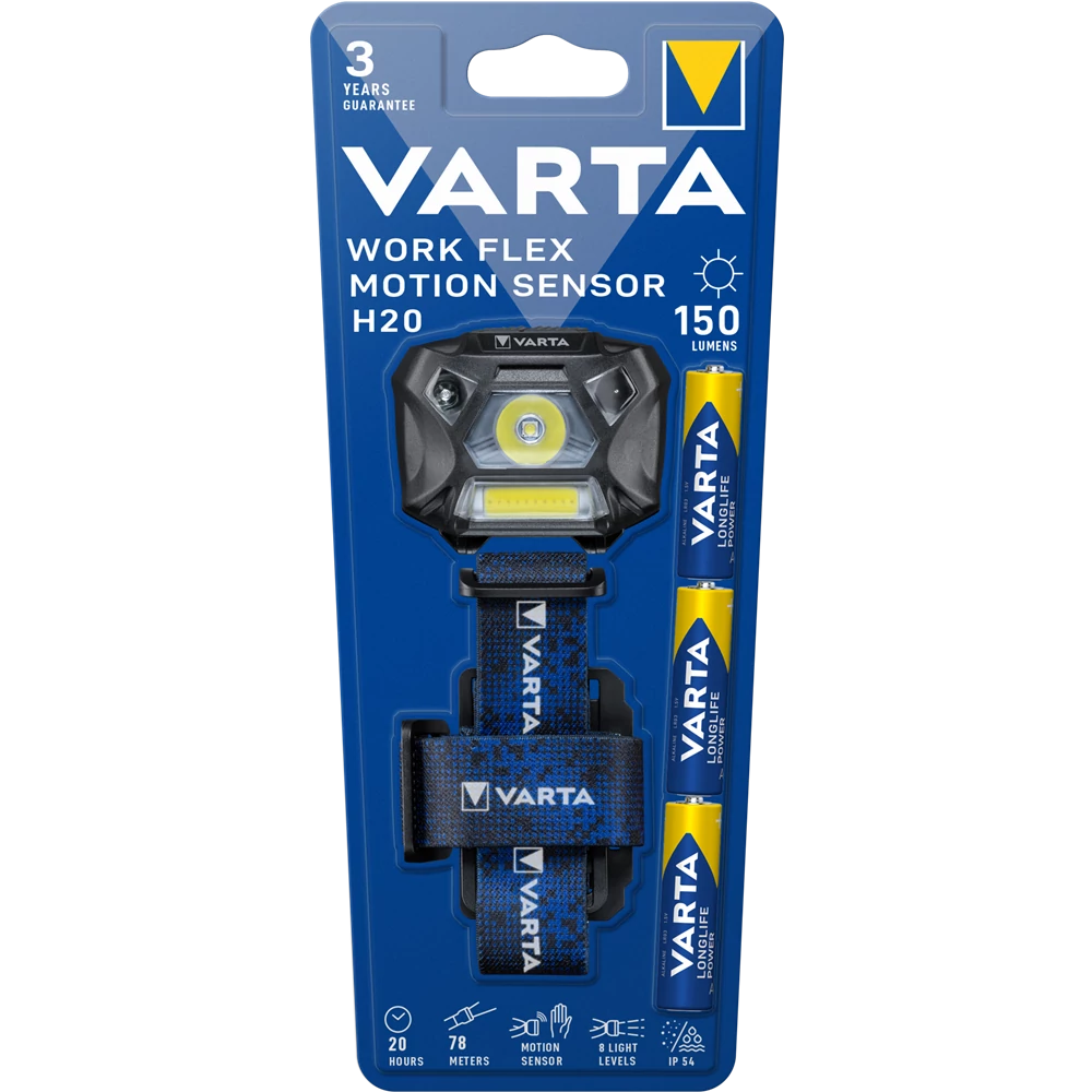 Fejlámpa H20 work flex motion sensor Varta