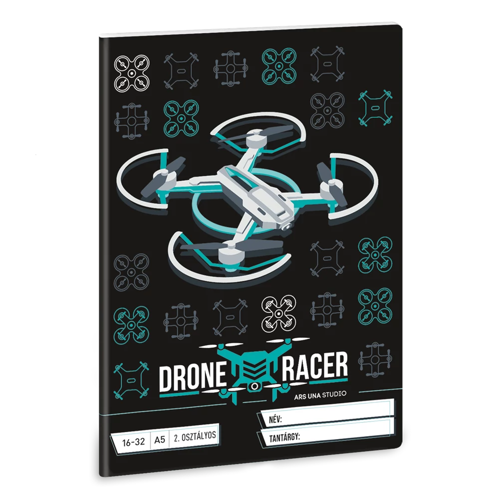 Füzet iskolai A5, 32lap, vonalas 16-32 2.osztályos Ars Una DRONE RACER (5131) 22 10db/csomag