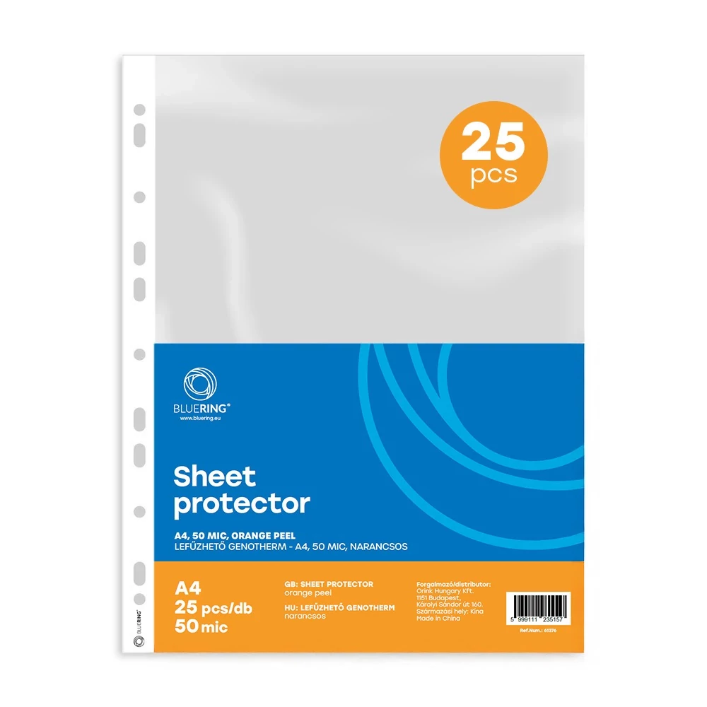 Genotherm lefűzhető, A4, 50 micron narancsos Bluering® 25 db/csomag, 4 csomag/karton kínáló