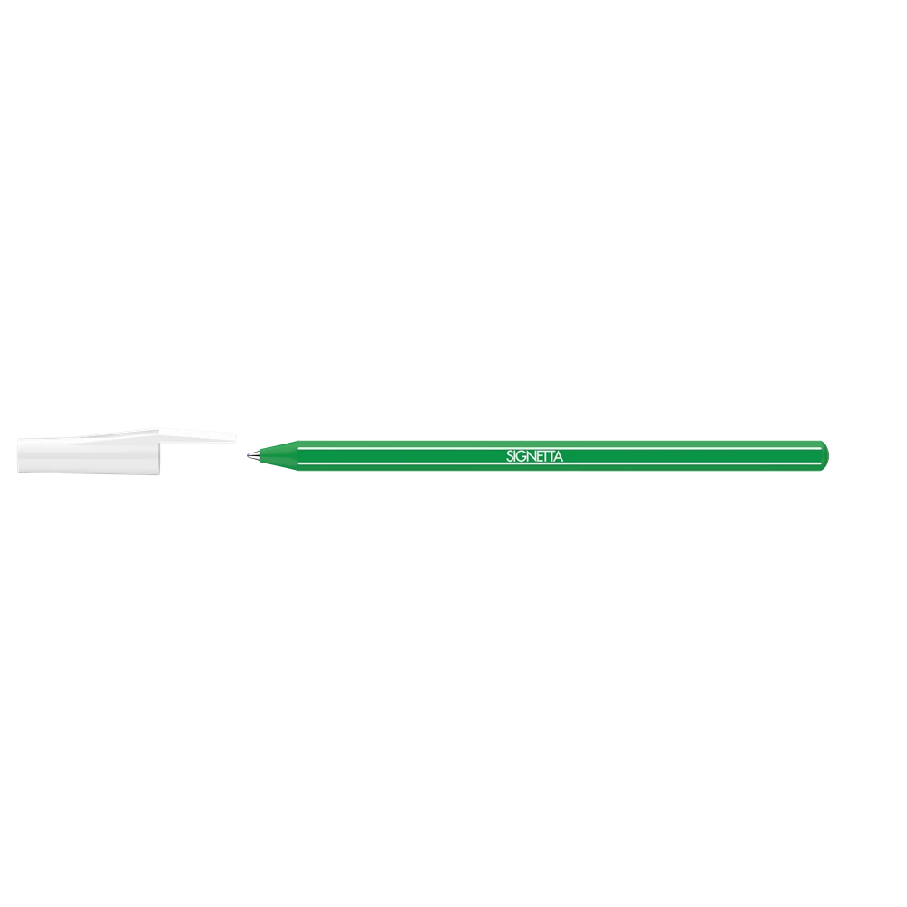 Golyóstoll 0,7mm, kupakos, Ico Signetta, írásszín zöld