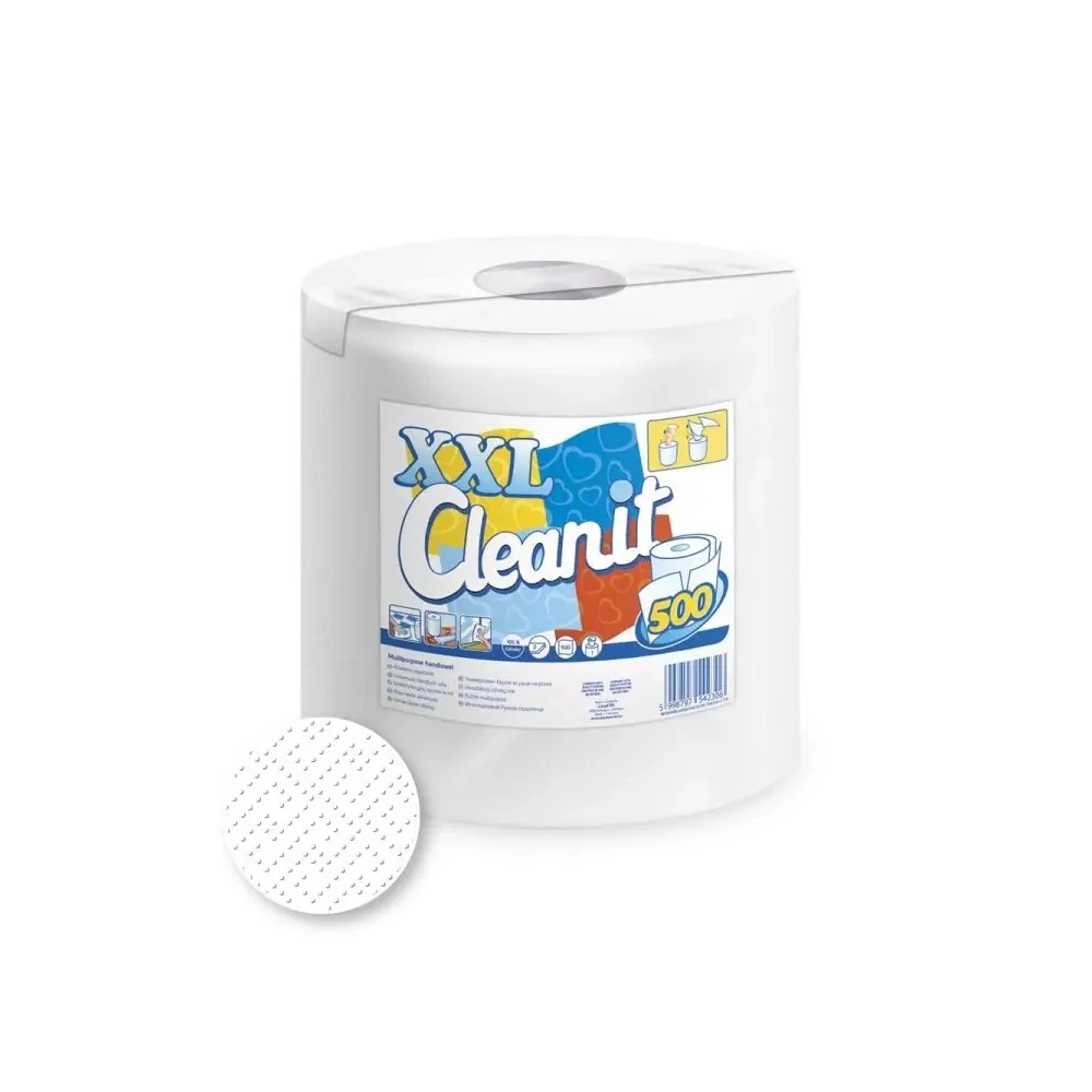 Háztartási papírtörlő 2 rétegű tekercses átmérő: 20 cm 500 lap/tekercs 6 tek/karton Cleanit XXL 500 Lucart_852348I fehér