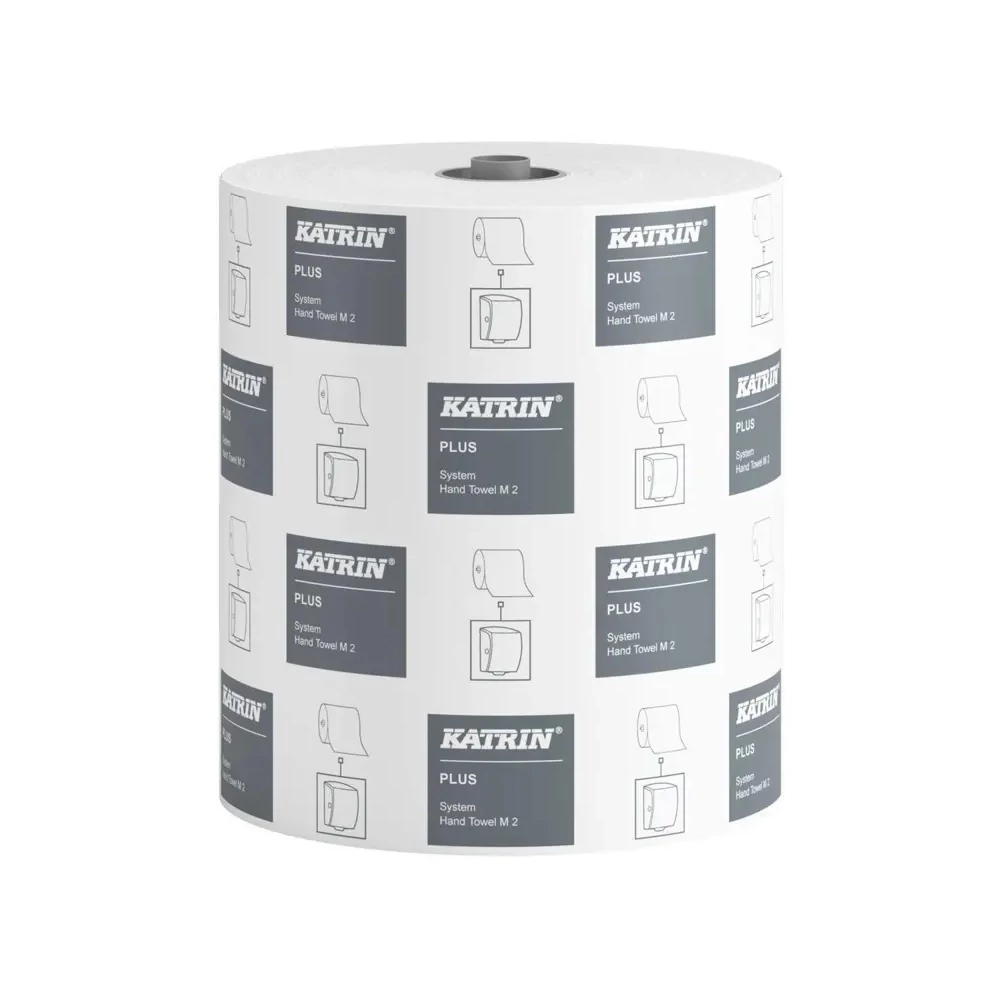 Kéztörlő 2 rétegű tekercses átmérő: 19 cm perforáció 6 tekercs/karton System Katrin_97449 fehér