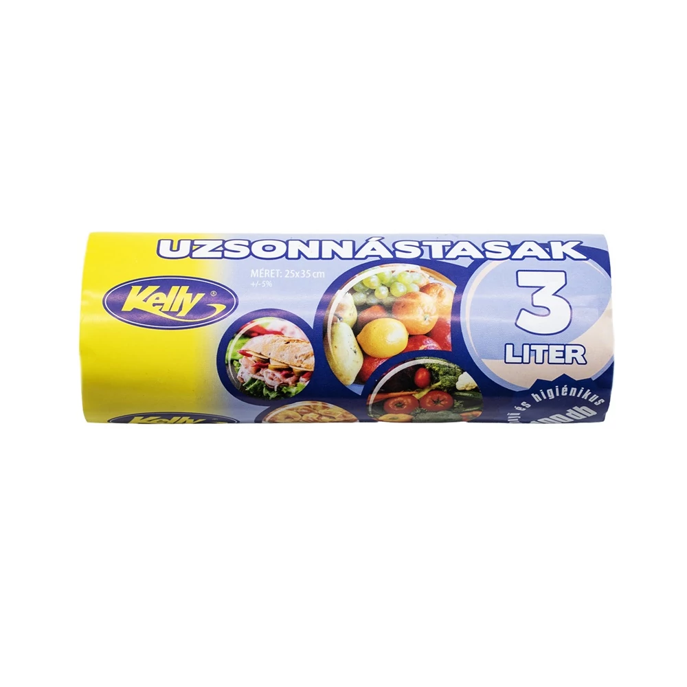 Nylon zacskó 25 x 35 cm (3 liter) 100 db/csomag uzsonnás rollos