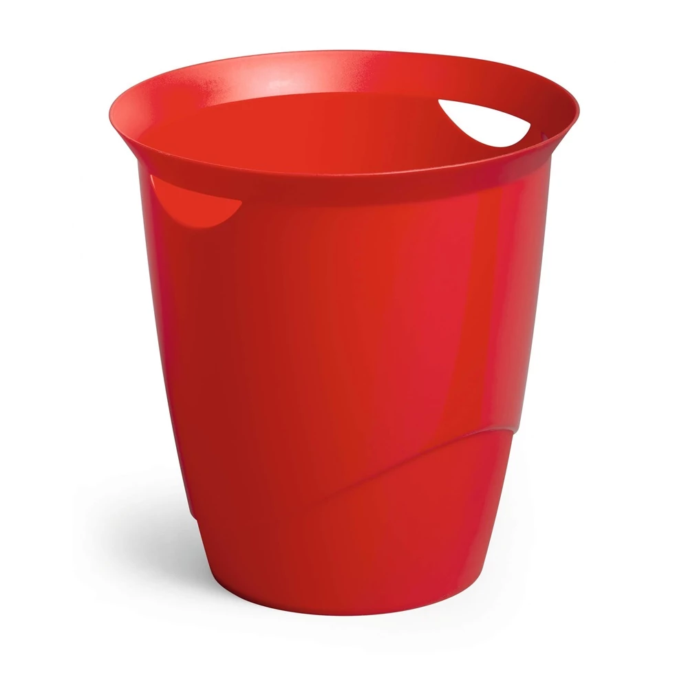 Papírkosár 16l, Durable Trend, áttetsző piros
