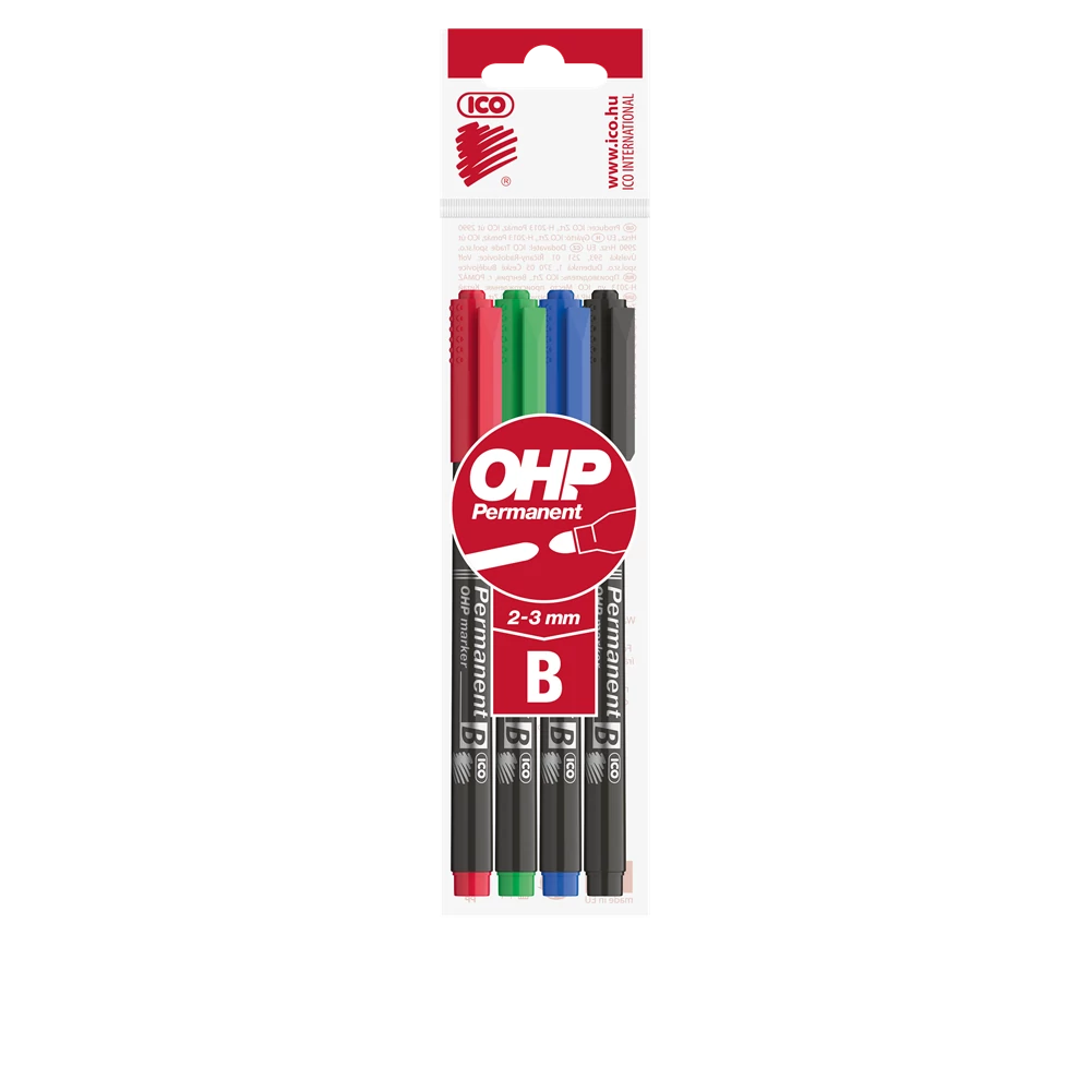 Alkoholos marker készlet, B OHP Ico 10 db/doboz, 4 klf.szín