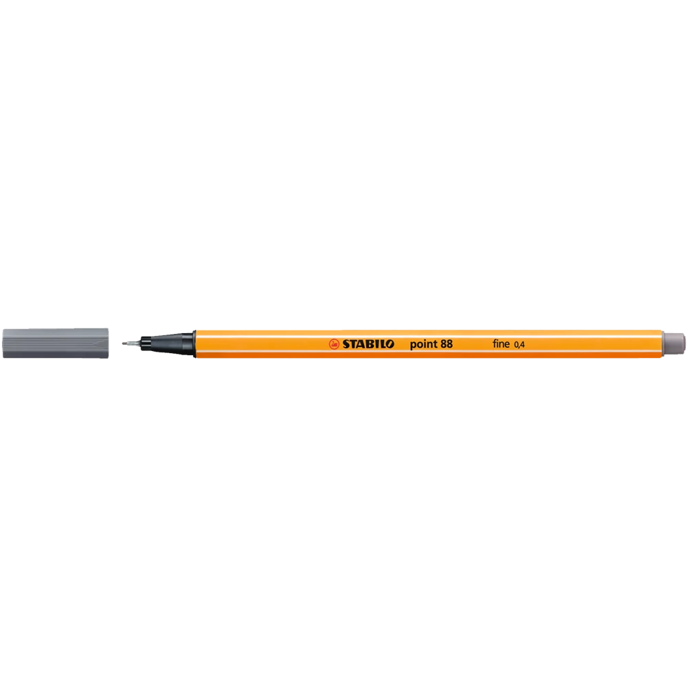 Rostirón, tűfilc 0,4mm, STABILO Point 88 sötétszürke