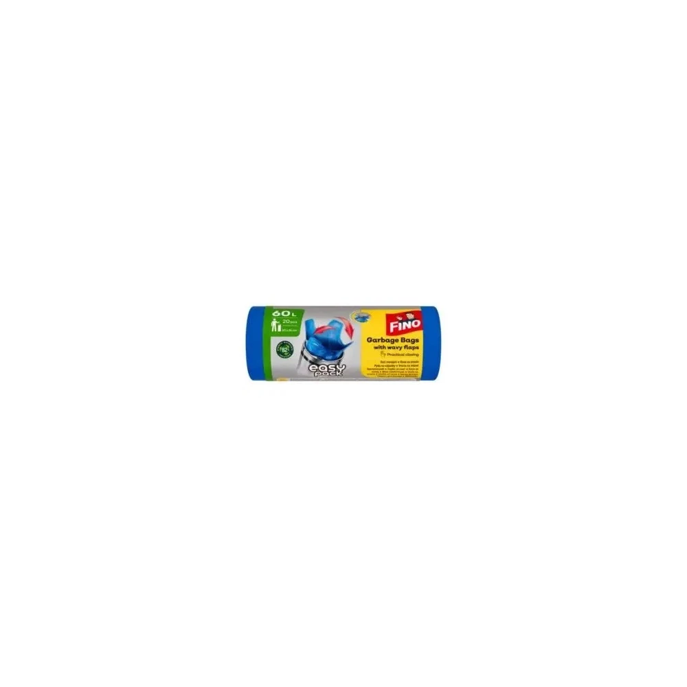 Szemeteszsák köthető füles 60 literes 20 db/tekercs Easy Pack Fino kék