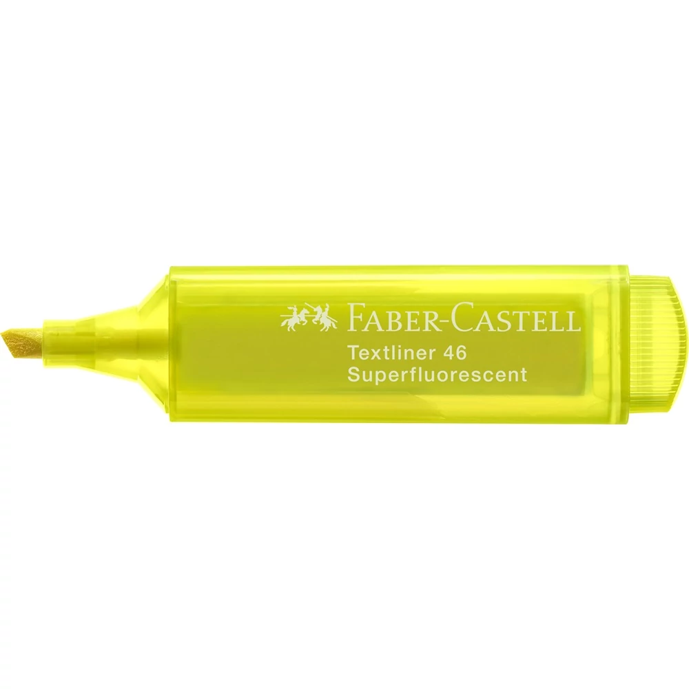 Szövegkiemelő 1-5mm vágott hegyű Faber-Castell 46 fluoreszkáló sárga 