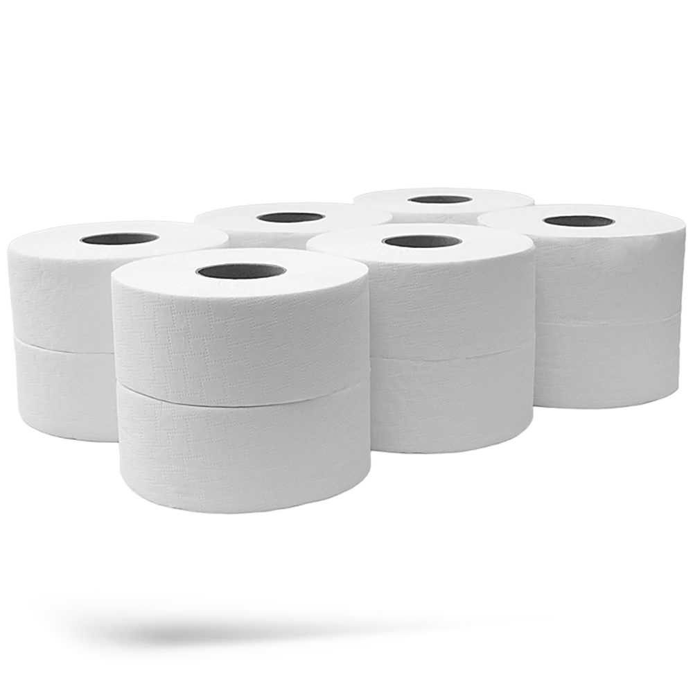 Toalettpapír 2 rétegű közületi átmérő: 20 cm 100 % cellulóz 170 m/tekercs 12 tekercs/csomag_Bluering®_hófehér